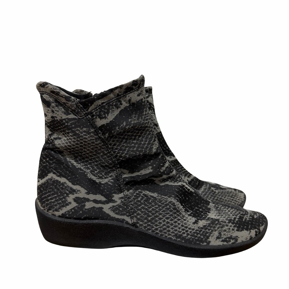 Arcopedico L19 Scrunch Lytech Boots Womens US 8.5 EU 39 Snakeskin Pint Side Zip